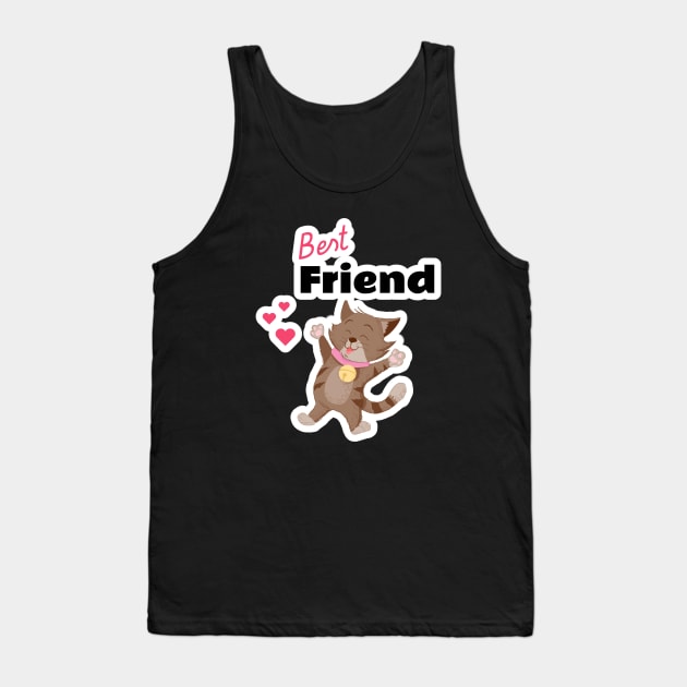 Best Friend Cat Tank Top by MONMON-75